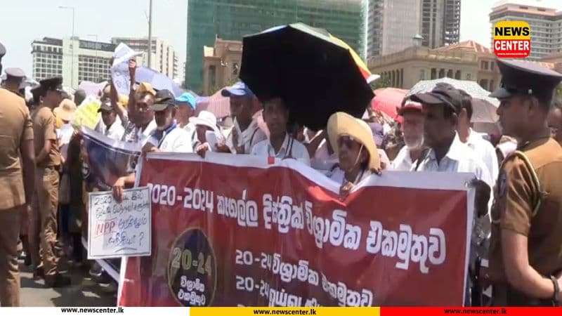 Watch: Retired Public Servants Protest in Colombo Over Pension Discrepancies